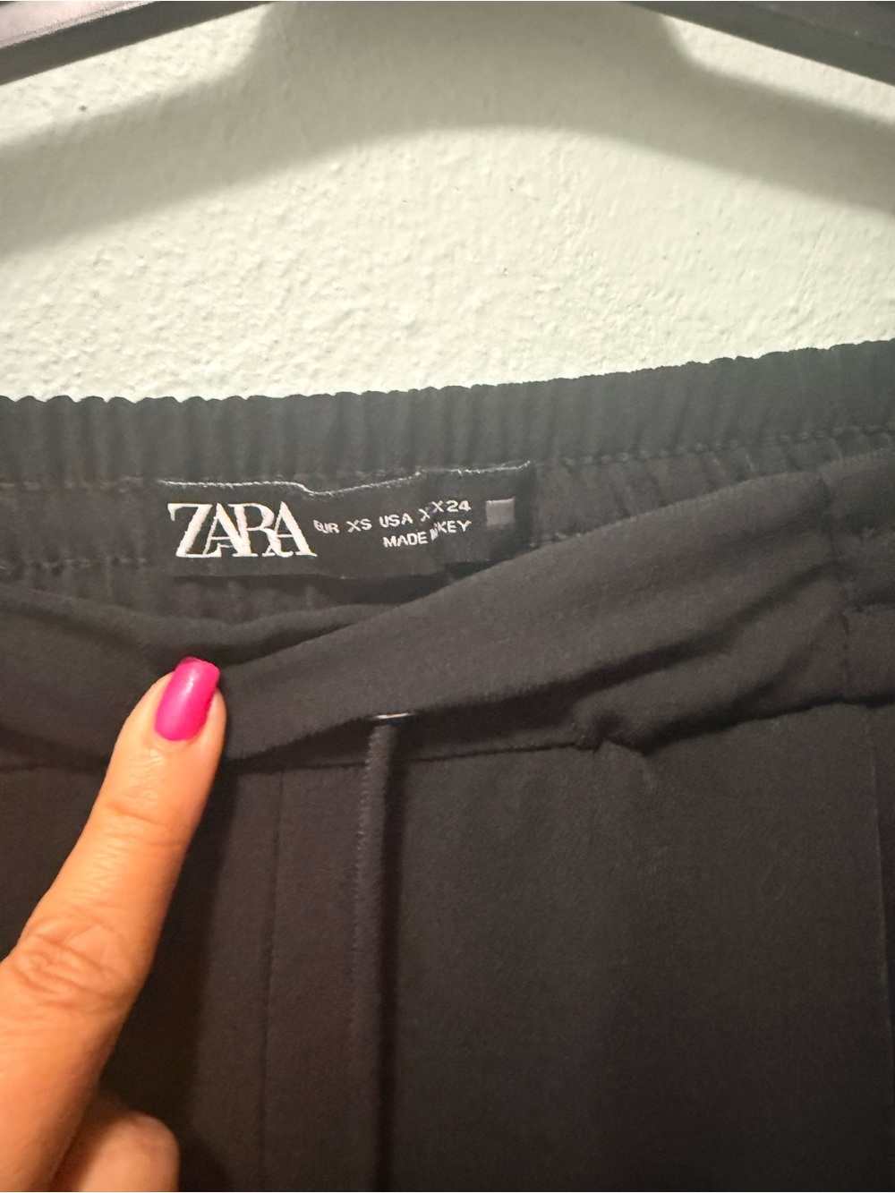 Zara Black Drawstring Waist Trousers